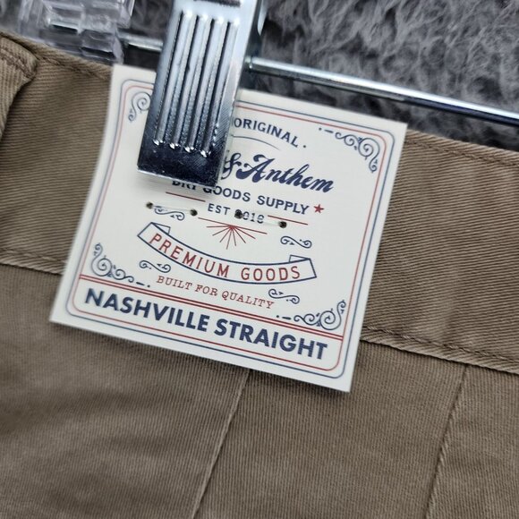 Flag & Anthem Pants Mens 28x32 Tan Stretch Nashville Straight Chino *NWT* - Picture 10 of 15